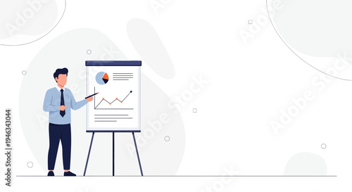 Businessman presenting financial charts on a whiteboard, business meeting, analytics