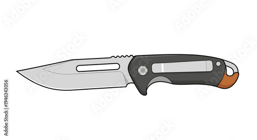 Pocket Knife Image, Vector Illustration, for Outdoors, Survival, and Tool Design