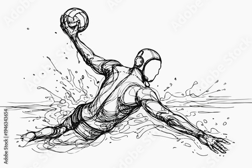"Water Polo Player Sketch"