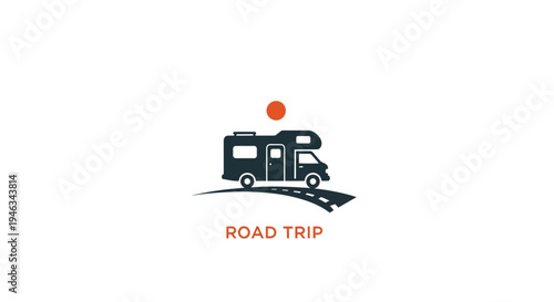 RV Road Trip Adventure Logo Design.