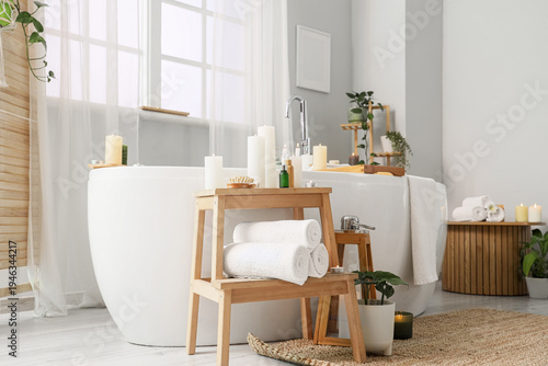 Interior of stylish bathroo...