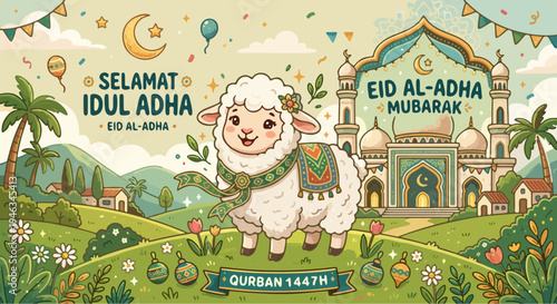 happy eid adha sheep landscape