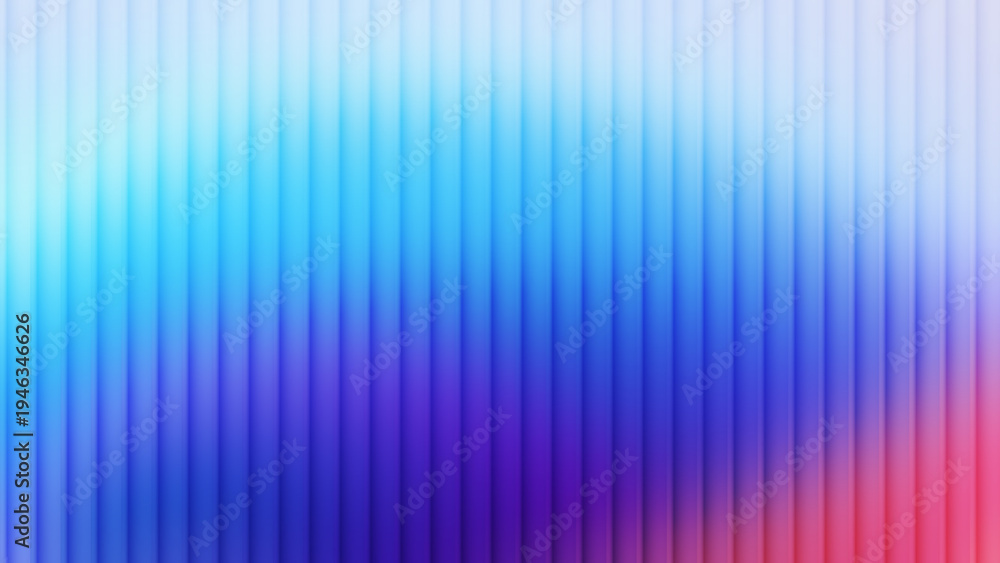 Fototapeta premium Blue horizon reeded glass texture with soft pink light diffusion. Great for clean tech designs and professional corporate web backgrounds.