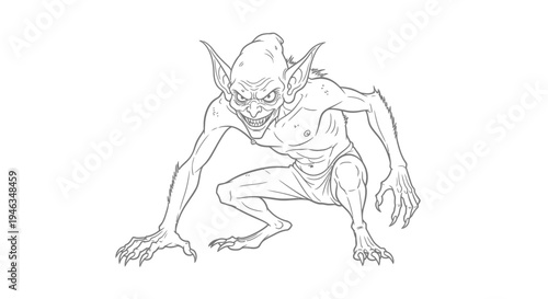 Creepy Goblin Creature Sketch
