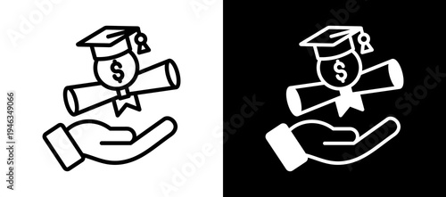 Financial Aid whiteblack icon