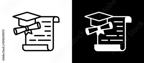 Partial Scholarship whiteblack icon