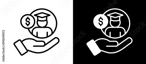 Tuition Assistance whiteblack icon