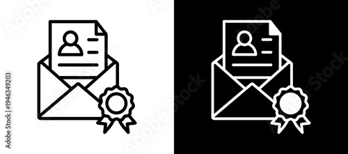 Letters Of Recommendation whiteblack icon