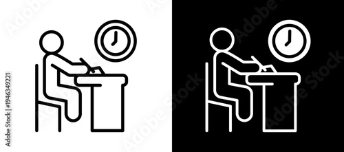 Quadro su tela Examination whiteblack icon
