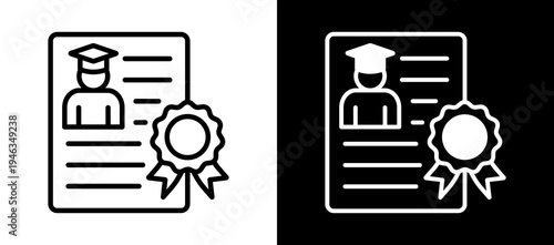 Academic Transcript whiteblack icon