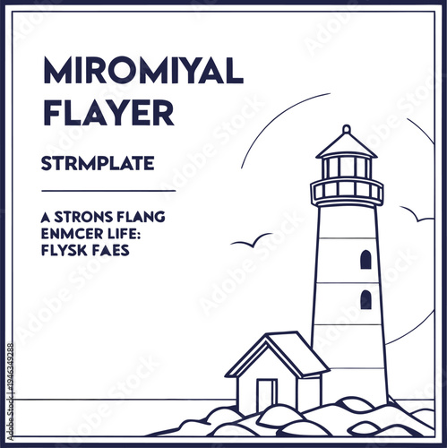 lighthouse on a blue background design