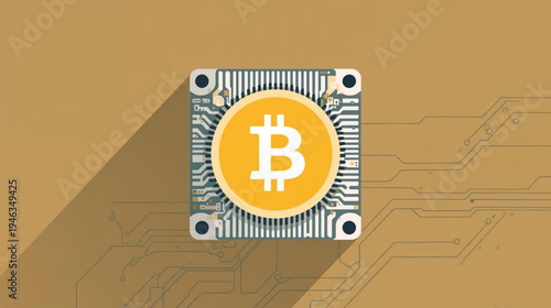 bitcoin circuit motherboard background illustration 