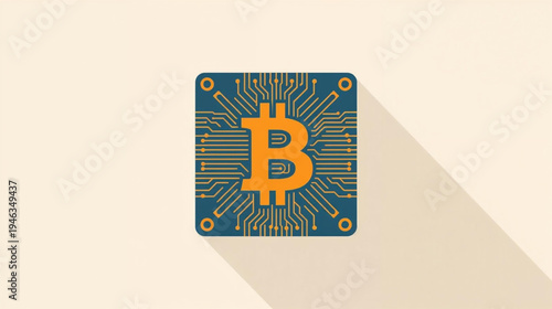 bitcoin circuit motherboard background illustration 