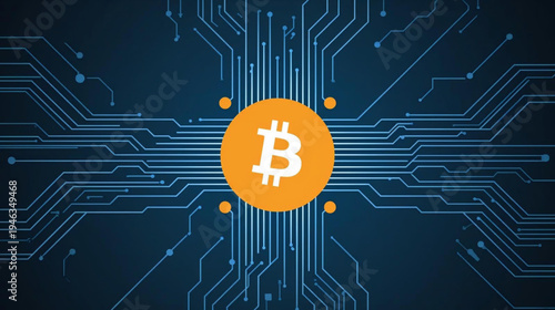 bitcoin circuit motherboard background illustration 