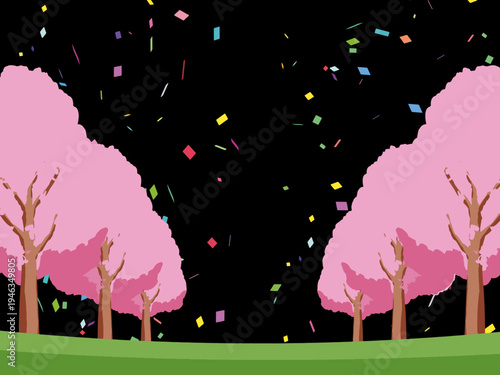 木, 風景, 自然, 空, 草, ベクター, イラスト, 雲, サマータイム, とぶ, 公園, 森, 