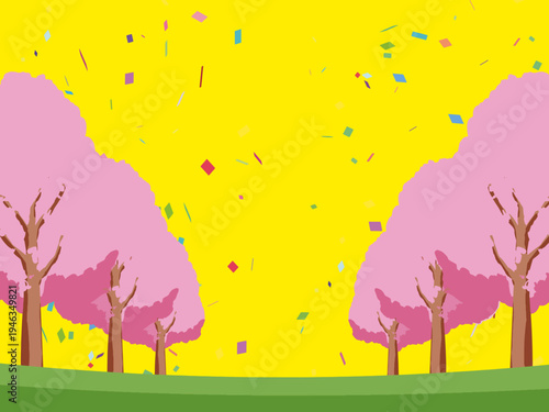 木, 風景, 自然, 空, 草, ベクター, イラスト, 雲, サマータイム, とぶ, 公園, 森, 