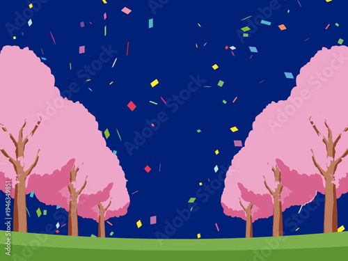 木, 風景, 自然, 空, 草, ベクター, イラスト, 雲, サマータイム, とぶ, 公園, 森, 