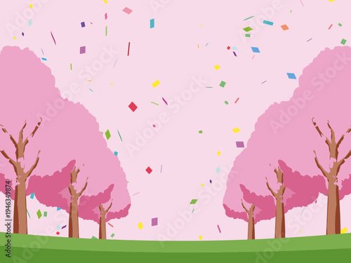 木, 風景, 自然, 空, 草, ベクター, イラスト, 雲, サマータイム, とぶ, 公園, 森, 