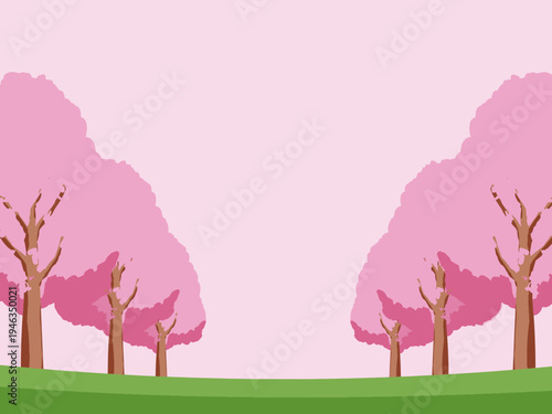 木, 風景, 自然, 空, 草, ベクター, イラスト, 雲, サマータイム, とぶ, 公園, 森, 