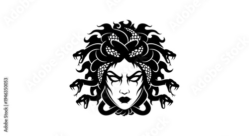 Medusa head with snakes hair.