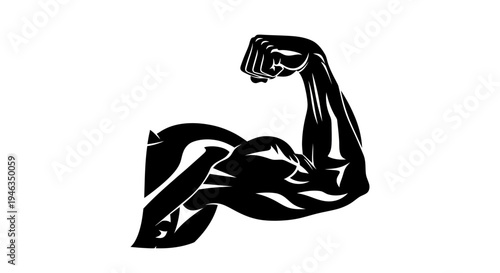 Muscular Arm Flexing Bicep Muscle.