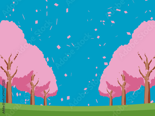 木, 風景, 自然, 空, 草, ベクター, イラスト, 雲, サマータイム, とぶ, 公園, 森, 