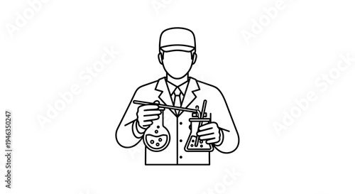 Scientist holding laboratory equipment tools.