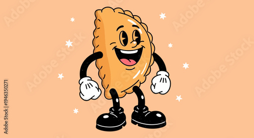 Smiling Cartoon French Fry Character Standing.