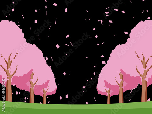 木, 風景, 自然, 空, 草, ベクター, イラスト, 雲, サマータイム, とぶ, 公園, 森, 