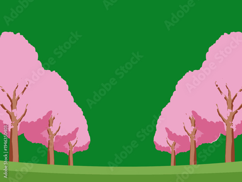 木, 風景, 自然, 空, 草, ベクター, イラスト, 雲, サマータイム, とぶ, 公園, 森, 