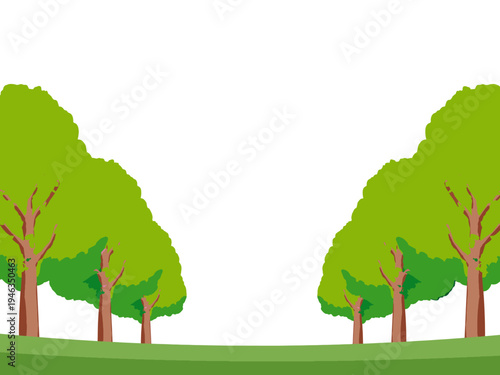 木, 風景, 自然, 空, 草, ベクター, イラスト, 雲, サマータイム, とぶ, 公園, 森, 