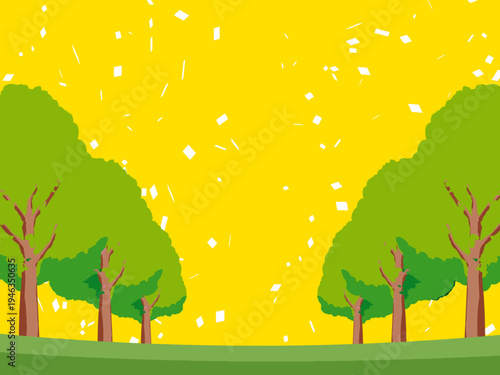 木, 風景, 自然, 空, 草, ベクター, イラスト, 雲, サマータイム, とぶ, 公園, 森, 