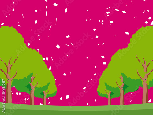 木, 風景, 自然, 空, 草, ベクター, イラスト, 雲, サマータイム, とぶ, 公園, 森, 