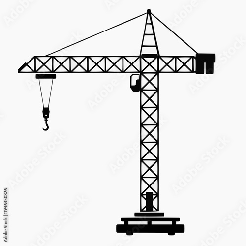 "Tower Crane Silhouette Icon"
