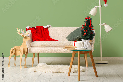 Interior of festive living ...