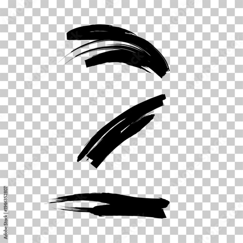 Stylish brush stroke number two design for typography, posters and creative graphics.