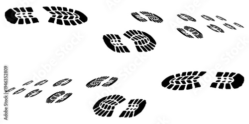 footprint shoe sole tracking path on transparent background, shoe footprint path vector illustration,Eps10