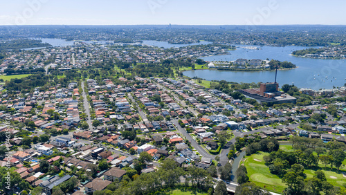 Photography Aerial view of the Sydney suburb of Concord.
