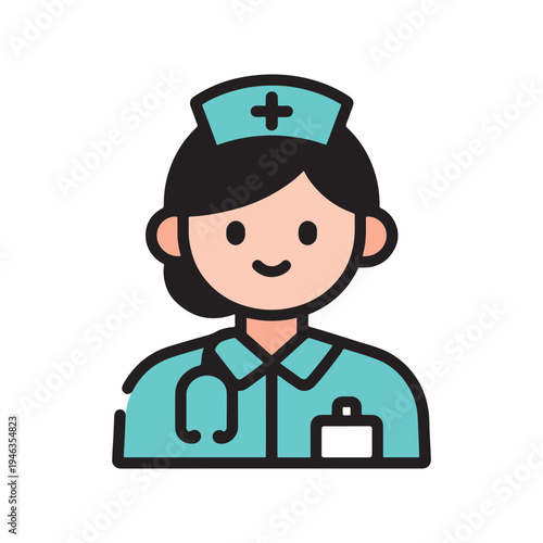 Friendly Nurse Wearing Medical Uniform And Stethoscope