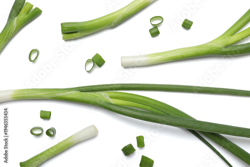 Fresh green onion with slic...