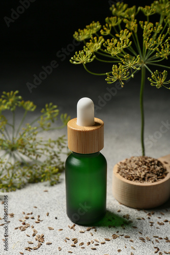 Bottle of dill seed essenti...