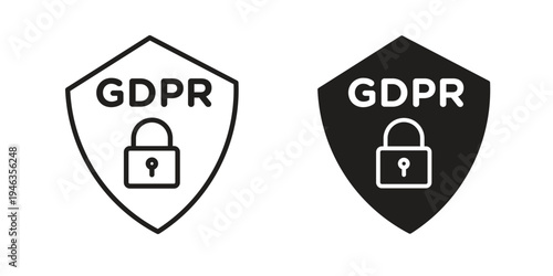 GDPR shield icon. modern vector symbols set