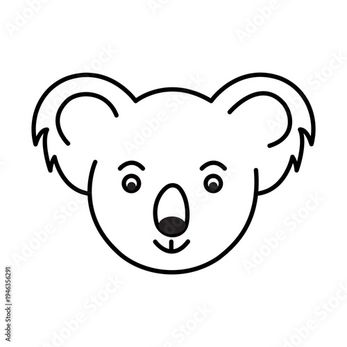Koala Face Line icon. Vector Illustration