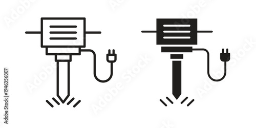 Hydraulic breaker icon. modern vector symbols set