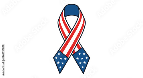 American Flag Ribbon Awareness Symbol