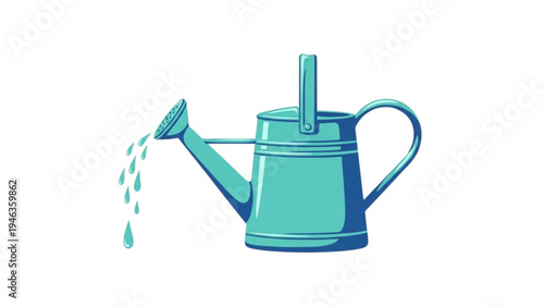 Person pouring water from a watering can in garden