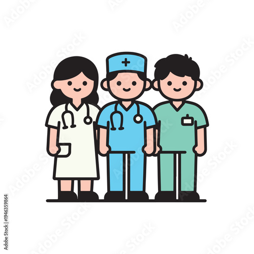 Group Of Healthcare Workers Standing Together In Hospital