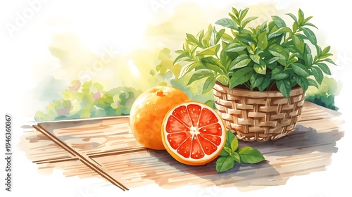 fresh fruit salad with mint