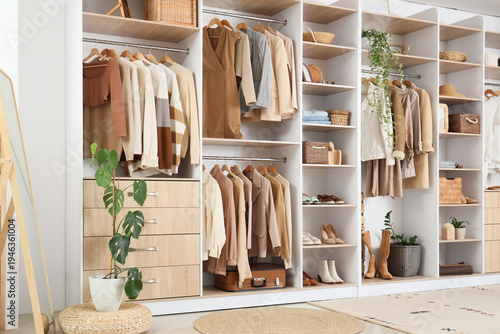 Modern wardrobe with stylis...