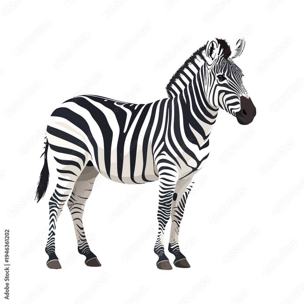 Fototapeta premium Realistic Vector Illustration of Zebra